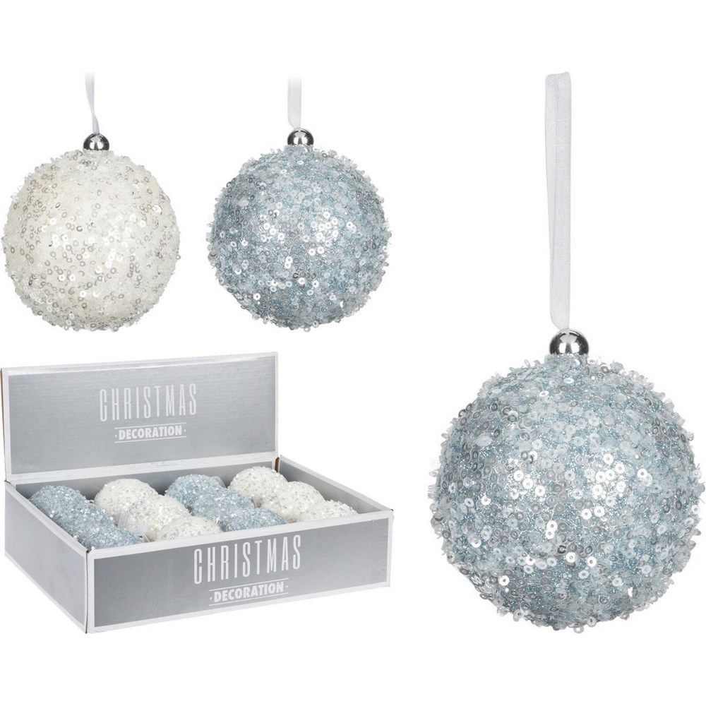Koopman Xmas Ball Glitter 80Mm 2Ass Color