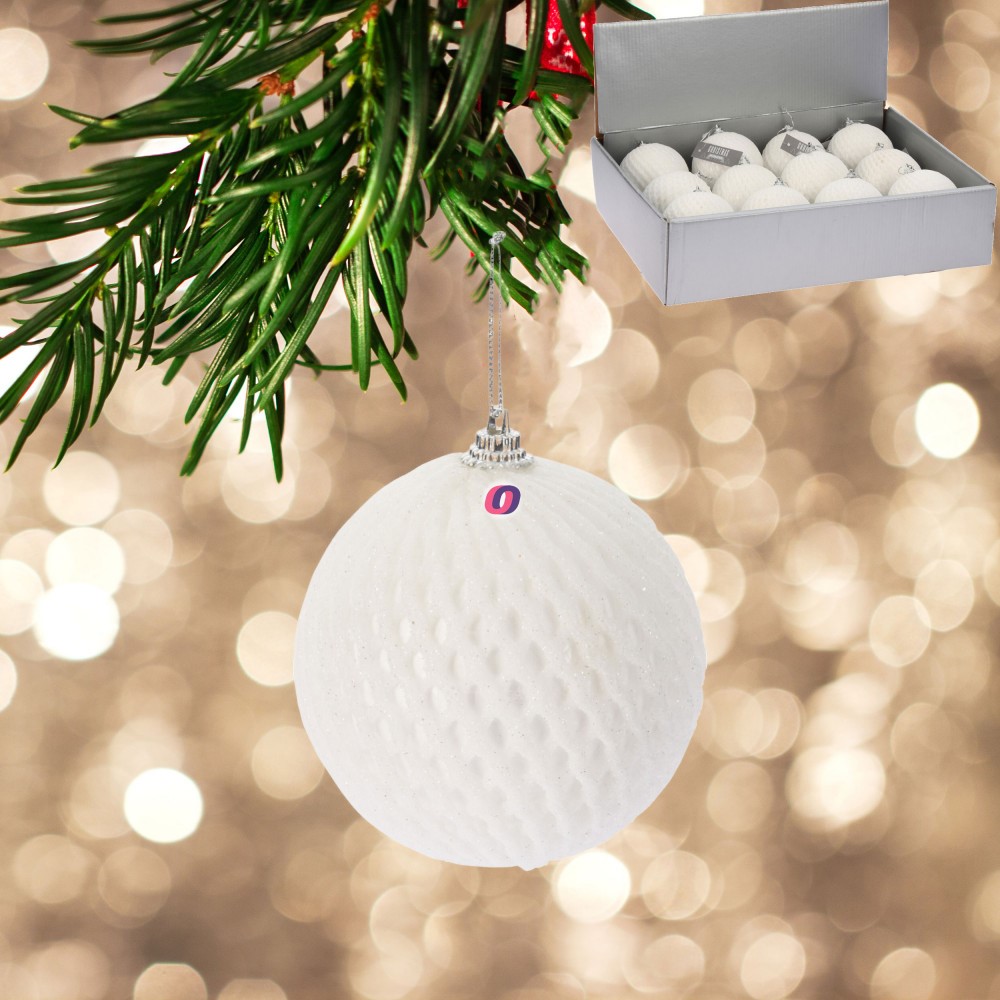 Koopman Xmas Ball Glitter 80Mm White