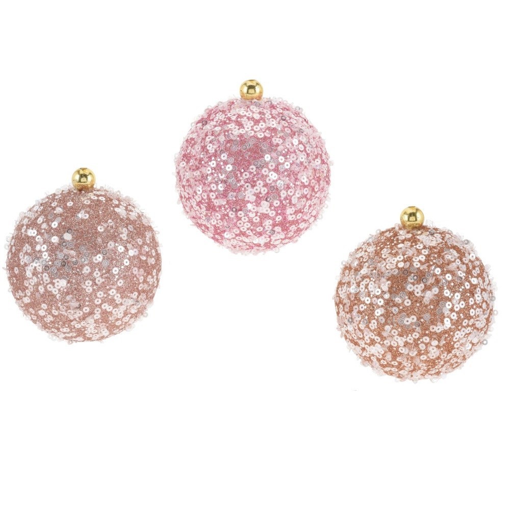 Koopman Xmas Ball Glitter 80Mm 3Ass