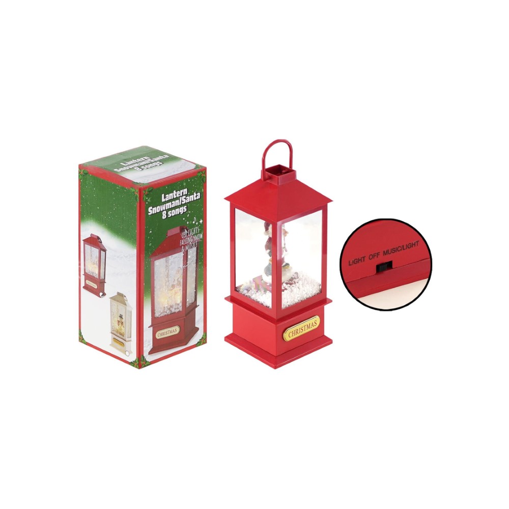 Koopman Lantern With Xmas Figure 23Cm