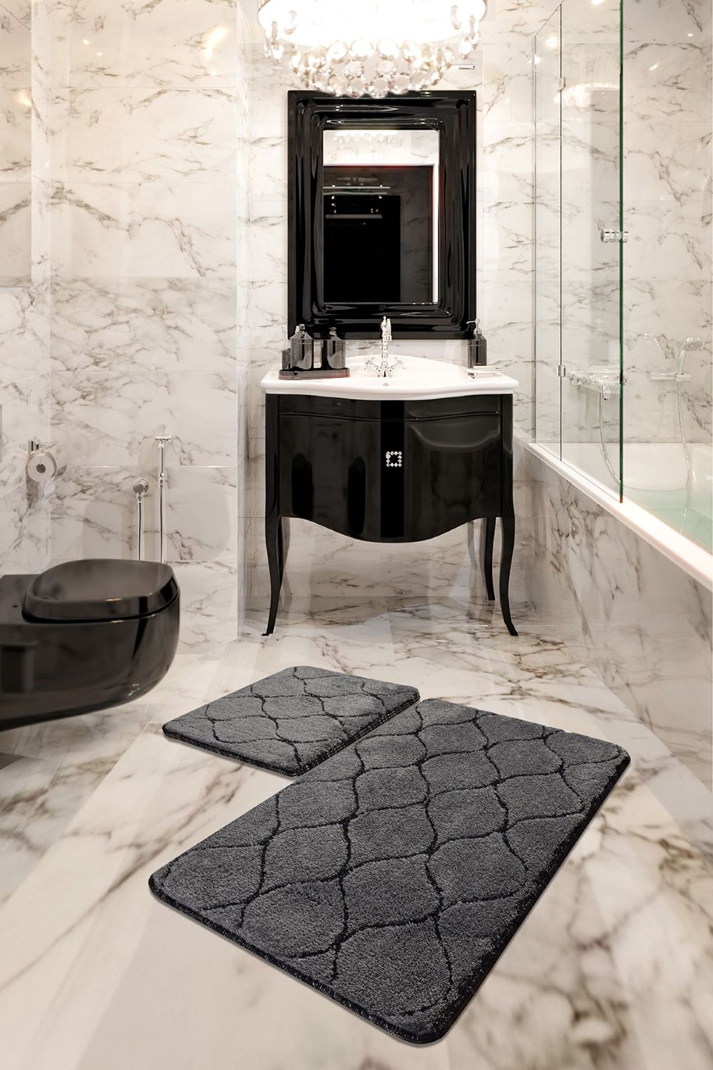 Chilai Infinity Anthracite 60X100Cm 2-Pieces Mat