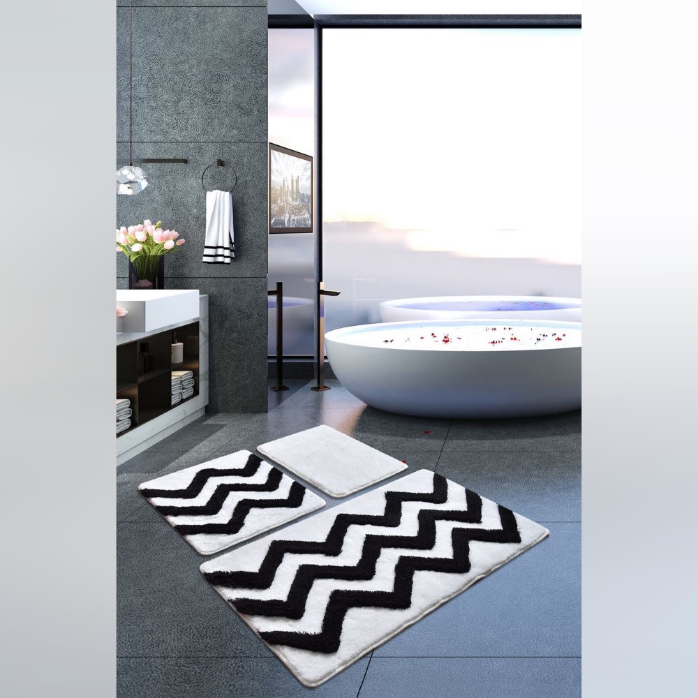 Chilai Zigzag White 3-Pieces Mat