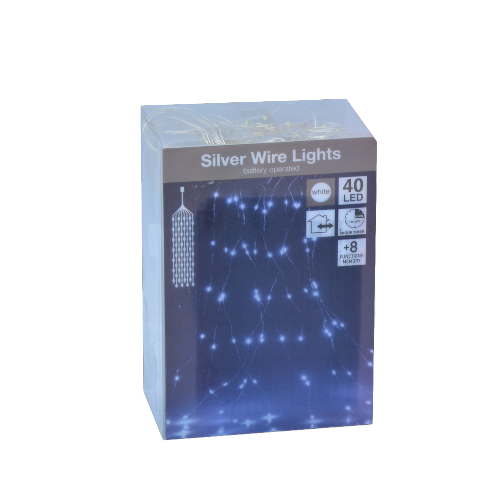 Koopman Silver Wire 40 Led White Bo Ip44