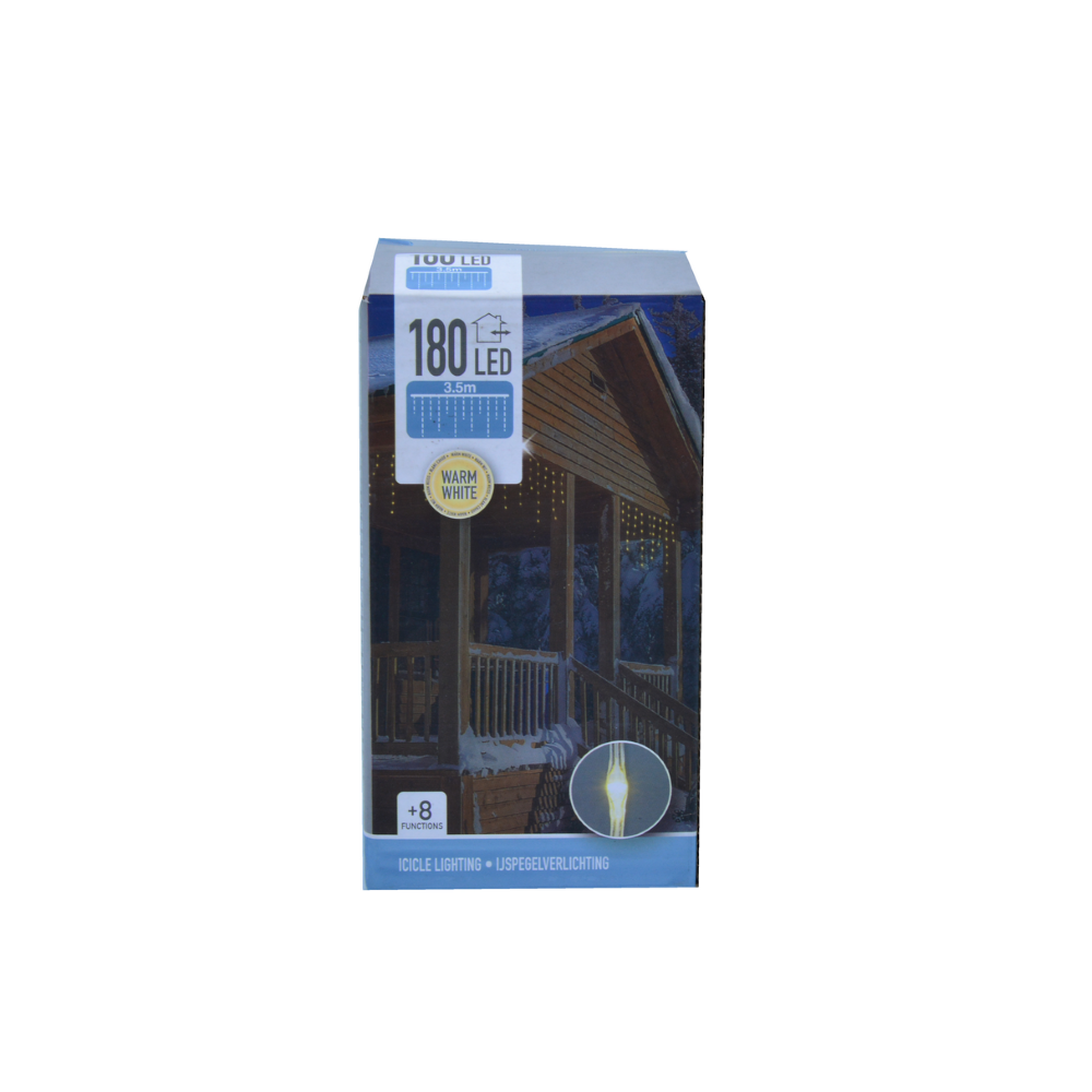 Koopman Icicle Cristmas Lights 180Led Lights Ww Clr
