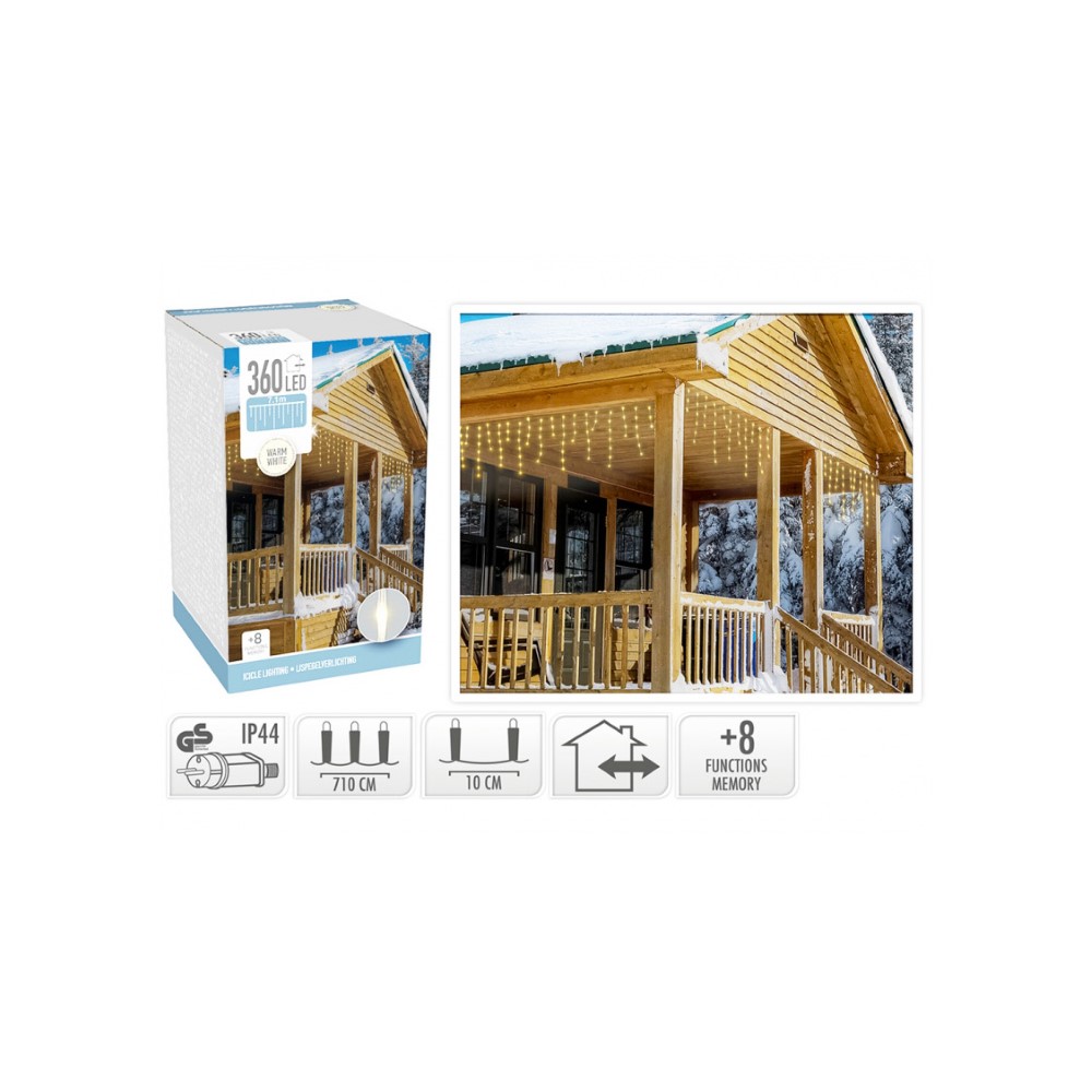 Koopman Icicle Cristmas Lights 360Led Lights Ww 8F