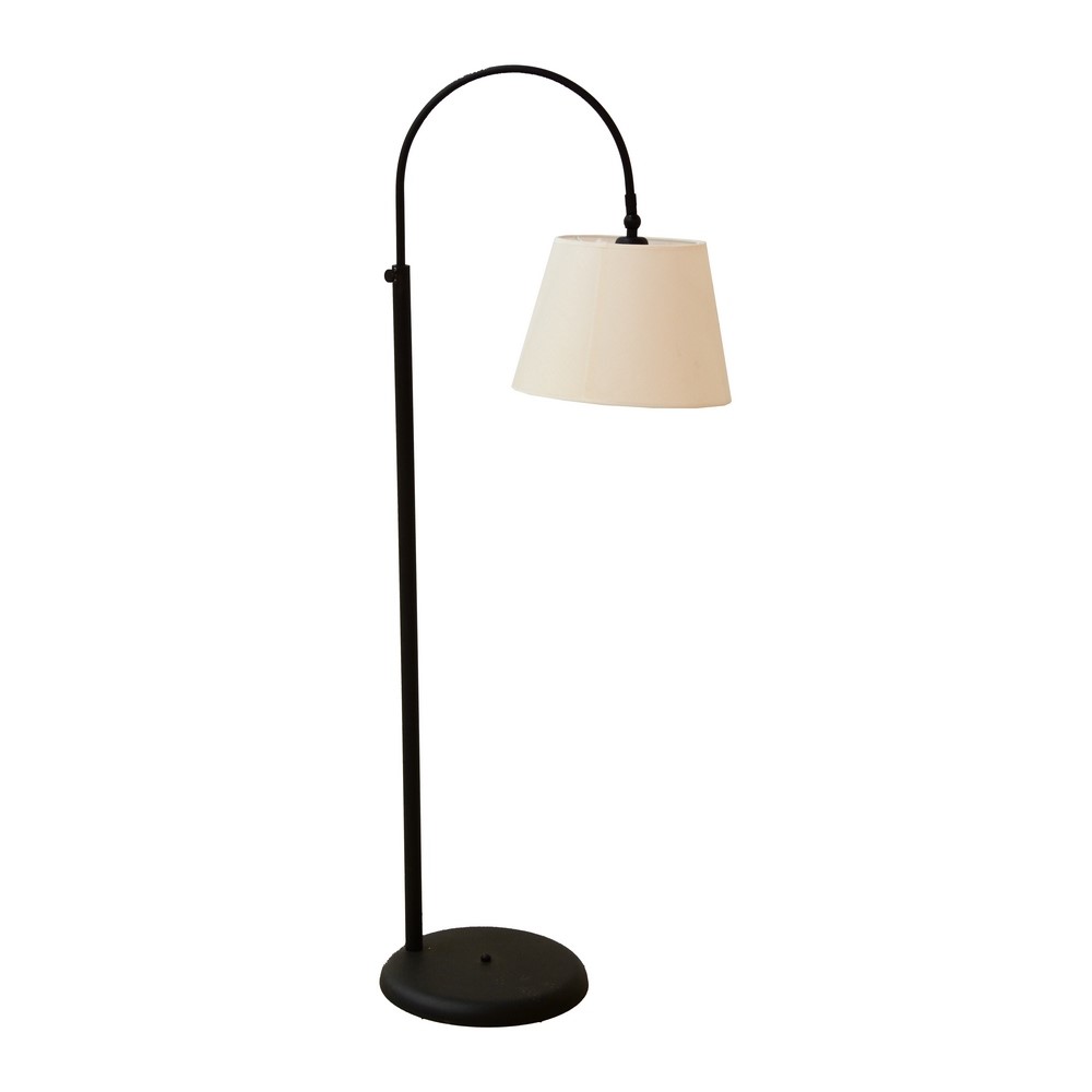 Tascan Vetto Single Black Floor Lamp - Cream Lampshade