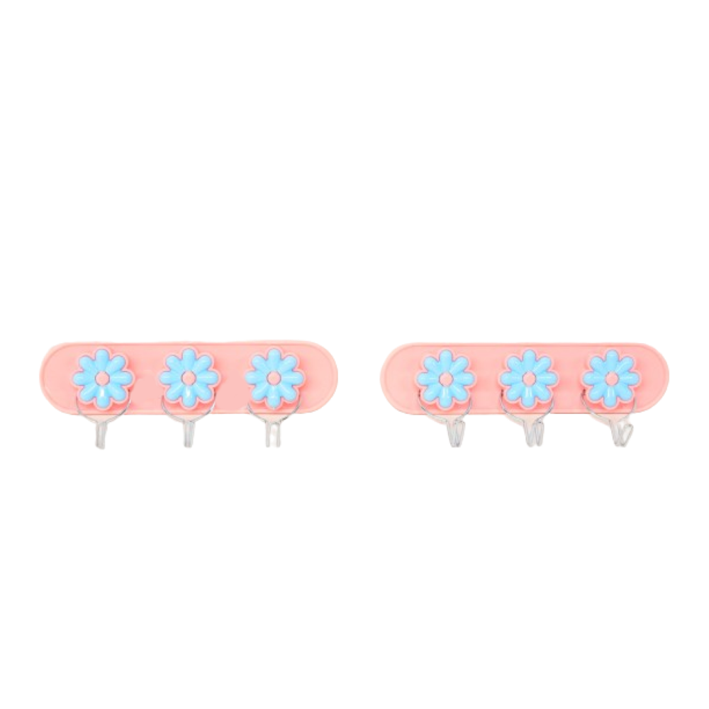 Frater Plastic Daisy Hanger Set Of 2 With 3 Hooks 5Cmx7Cm