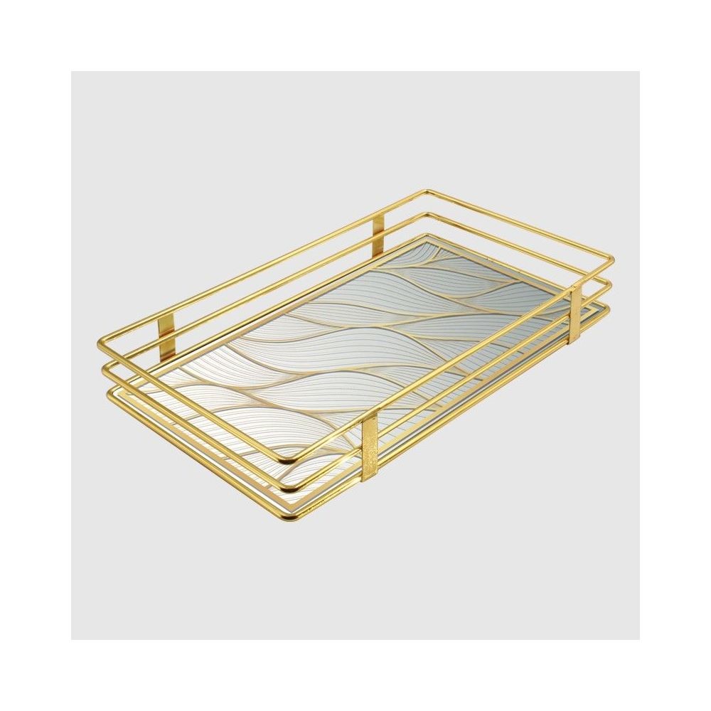 Galaxy Rectangular Gold Pattern 1 Metal Tray