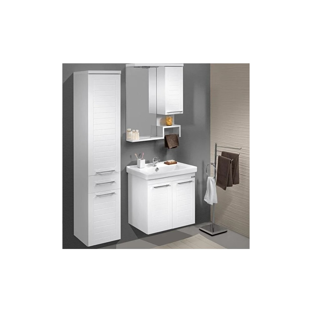Orka Perge V2 65Cm Bathroom Set Cabinet - White