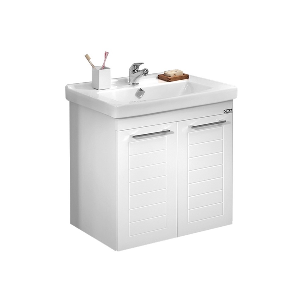 Orka Perge V2 65Cm Bathroom Set Cabinet - White