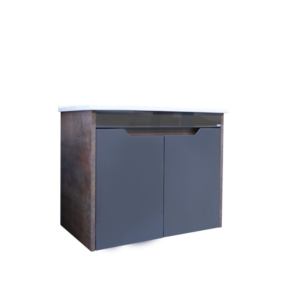 Orka Lago 75 Cm Bottom Module Bathroom Set Cabinet - Anthracite