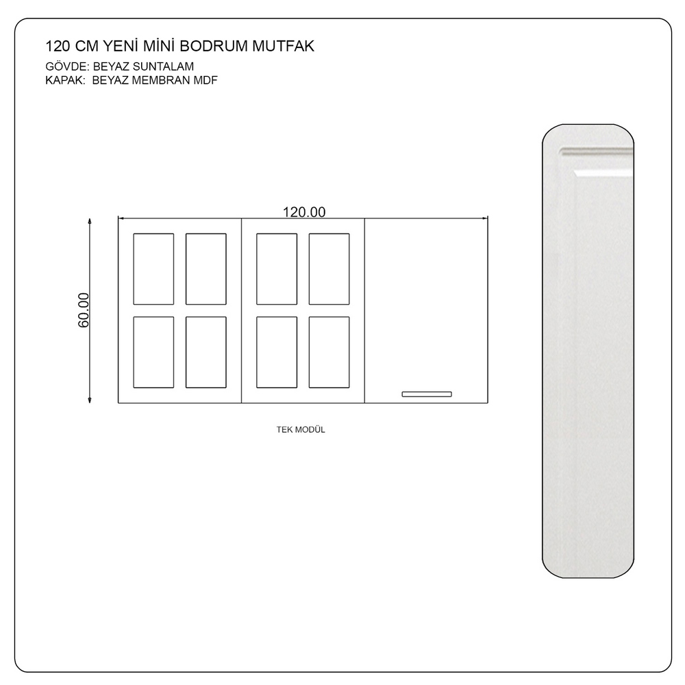 Bodrum Mini Upper Module 120 Cm