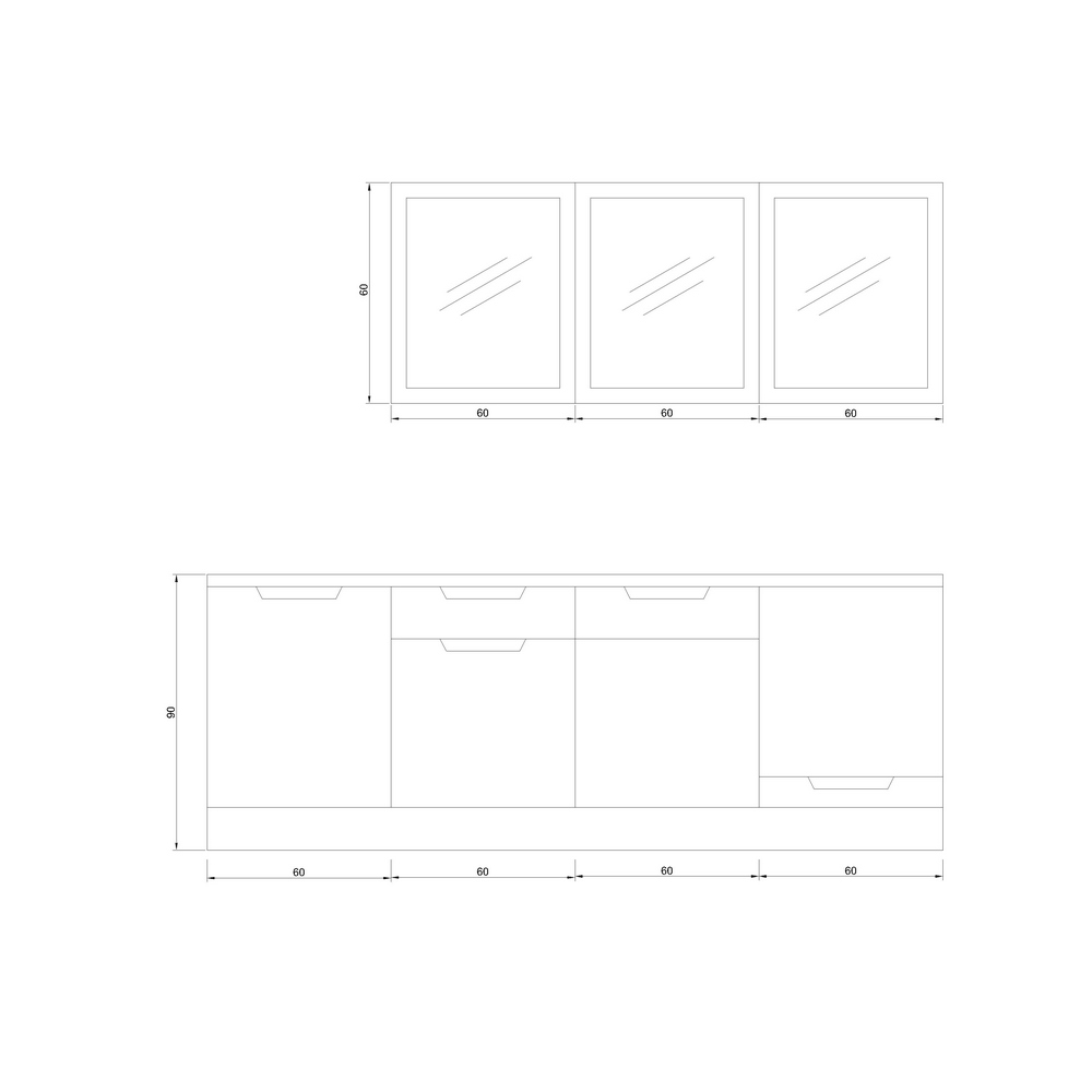 Fly Kitchen Inverno Kitchen Cabinet 240 Cm
