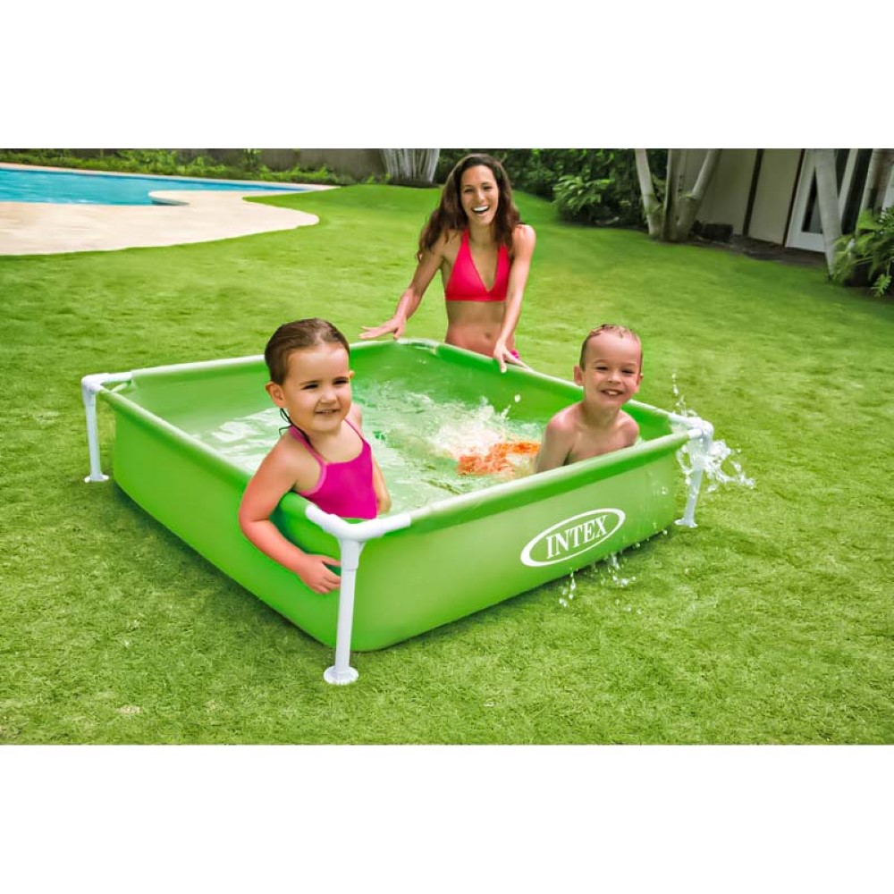 Intex Swimming Pool Square Mini Frame Pink  122*122*30 Cm