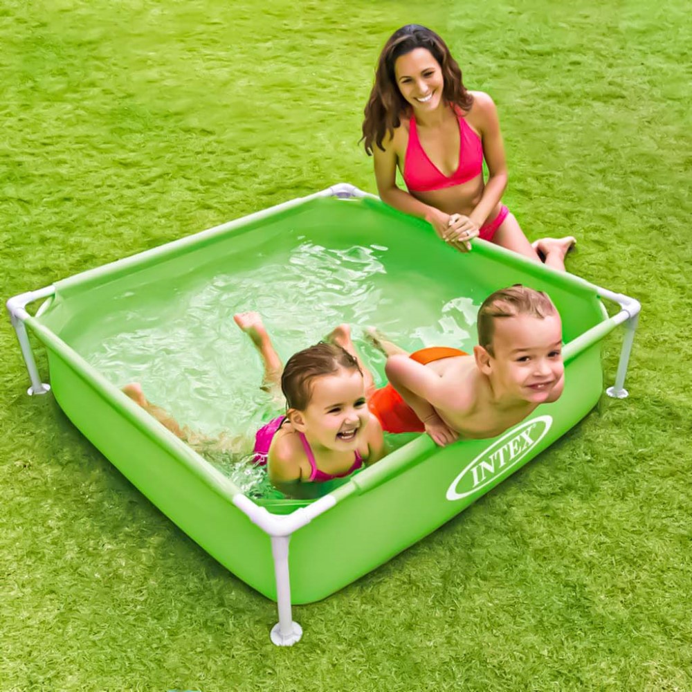Intex Swimming Pool Square Mini Frame Pink  122*122*30 Cm