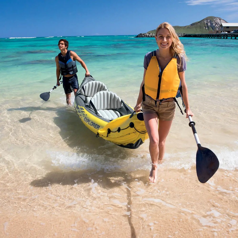 Intex Kayak Boat Explorer 2 For 2 Persons ( 123*36*20 ) With 2 Oars & An Air Pump