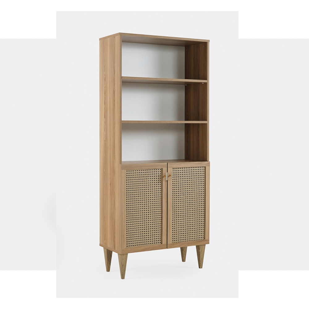 Evissa Bookshelf Garden Oak with 2 Doors