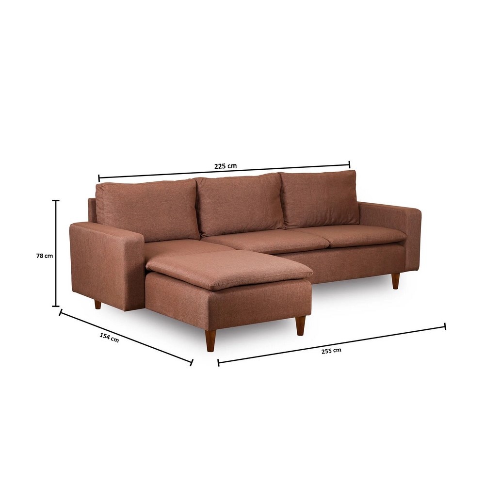 Futon Lungo Corner Sofa Set Brown - IN018