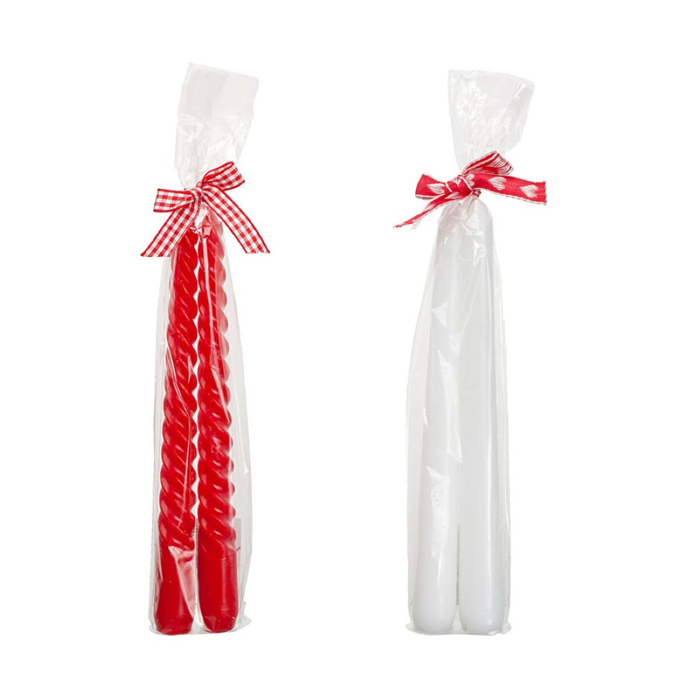 Koopman Dinner Candle Set 2Pcs 4Ass