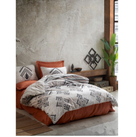 Asir Cotton Box Lenuta Cinnamon Double Person Linen Fitted