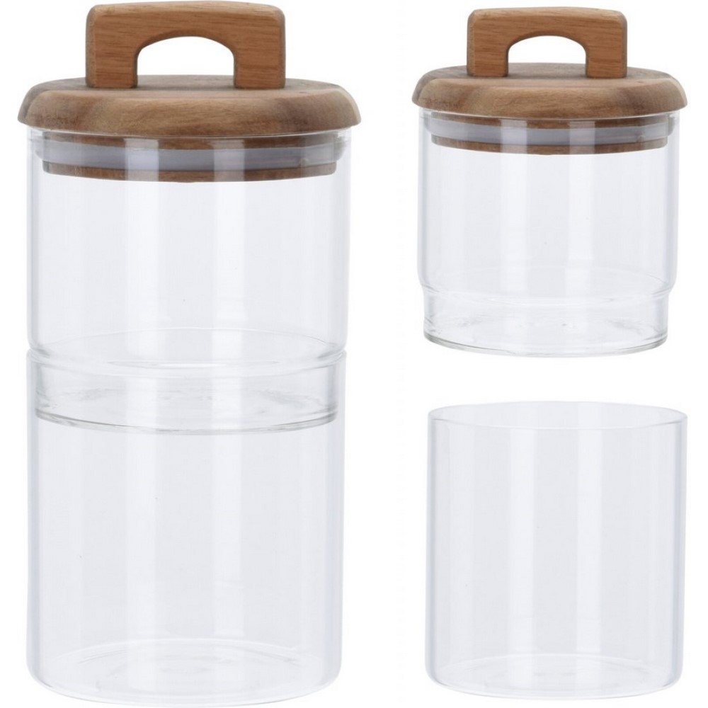 Koopman Storage Jar Set With Acacia Li