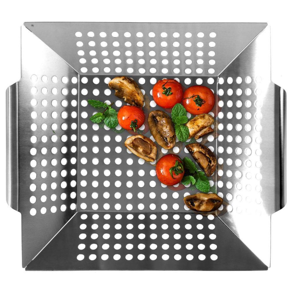 Koopman Steel Grill Basket Bbq Pan 34.5X30.5Cm