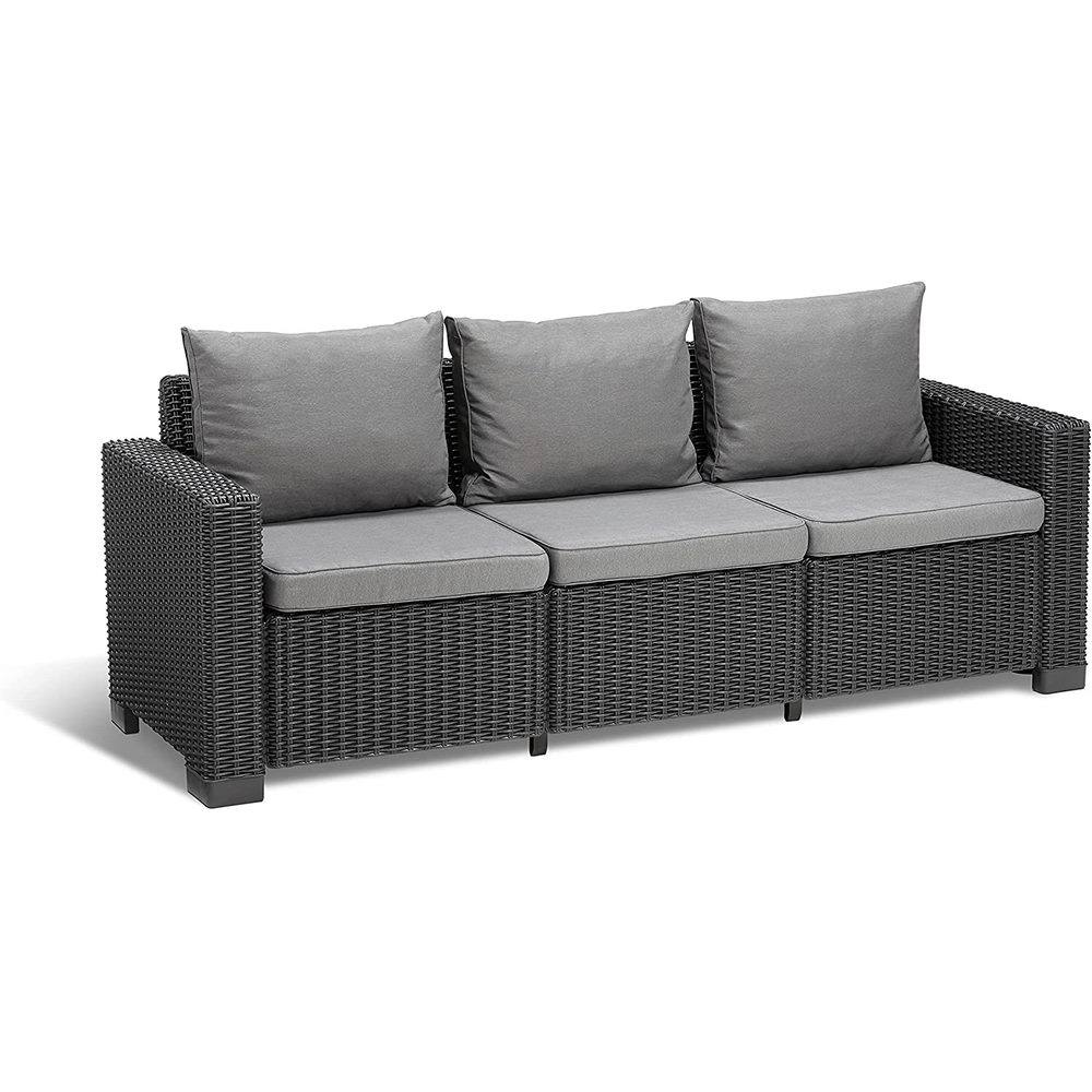 Keter California 3 Seater Garden Sofa Anthracite 187*72*67 Cm
