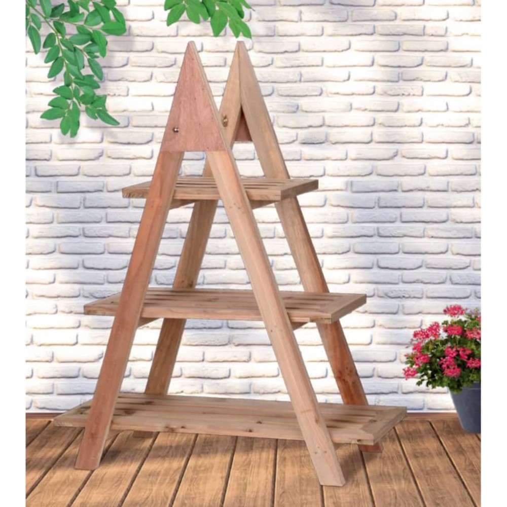 Koopman Plant Rack Wood 3 Levels Triangle