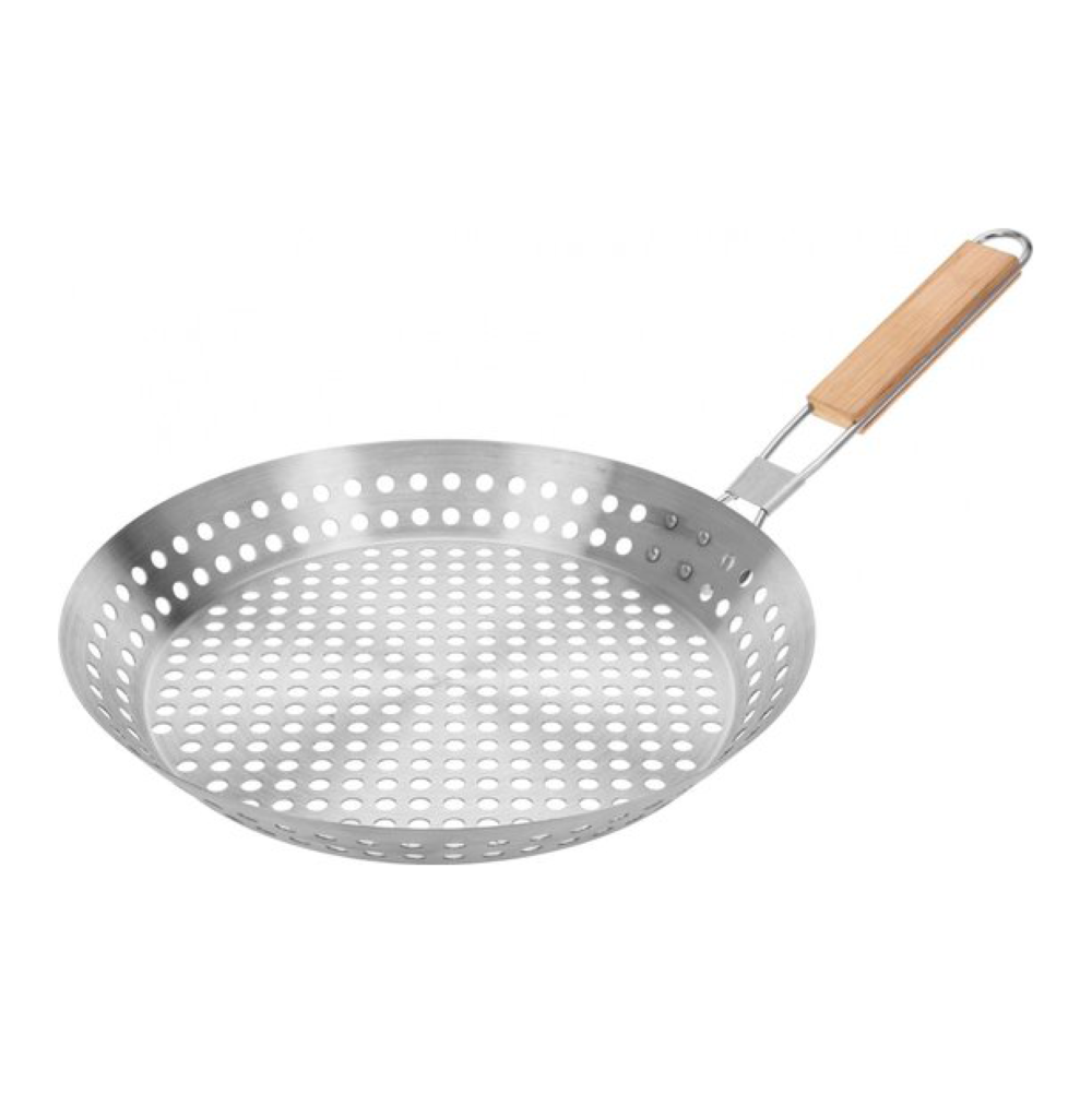 Koopman Grill Bbq Pan With Wooden Handle