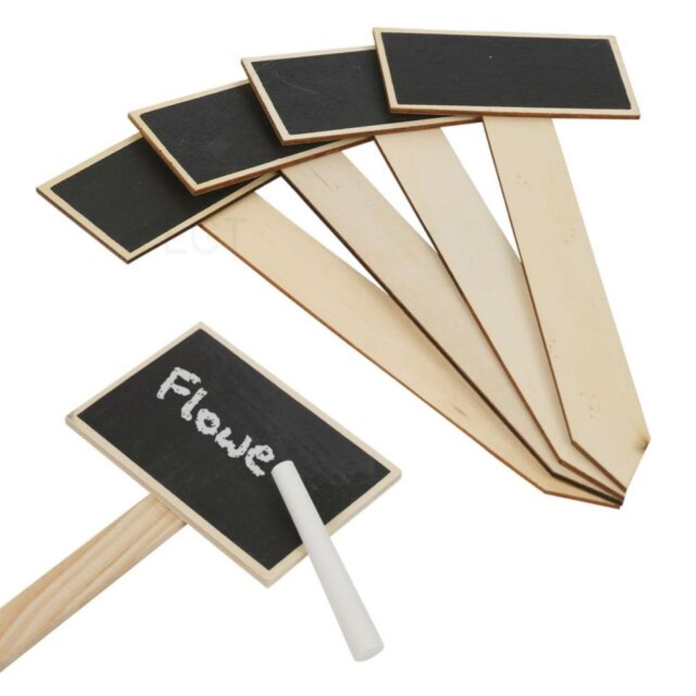 Koopman Plant Label Set With Chalk 4Pcs 21X9Cm Black