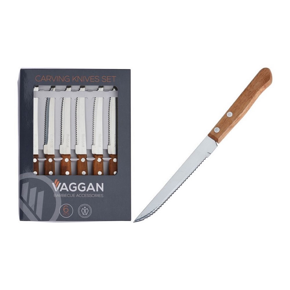 Koopman Steak Knives Set Wooden Handle 6Pcs
