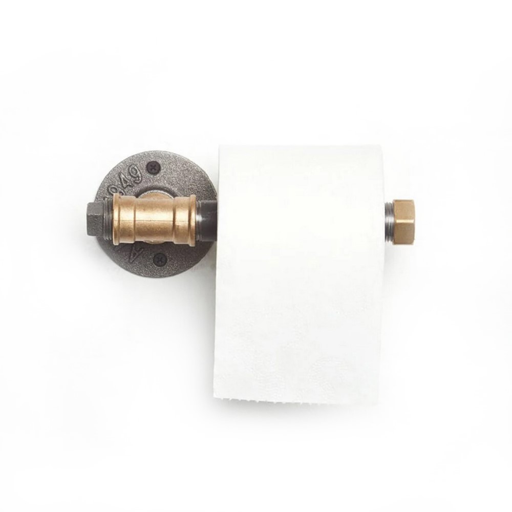 Asir Toilet Paper Holder Black Gold