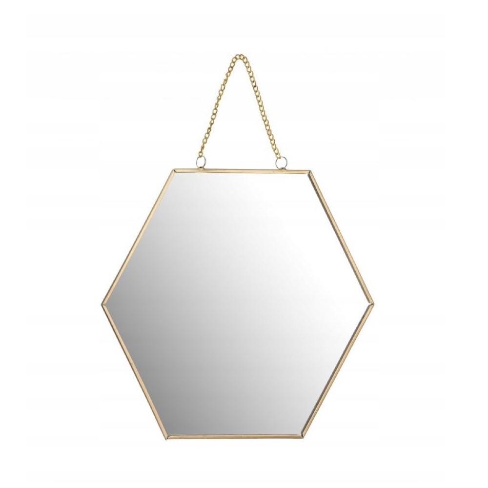 Koopman Wall Mirror Honeycomb Shape Gold