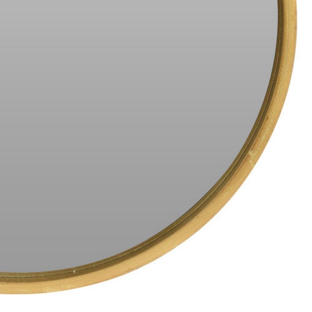Koopman Round Wall Mirror  30Cm Gold Wood