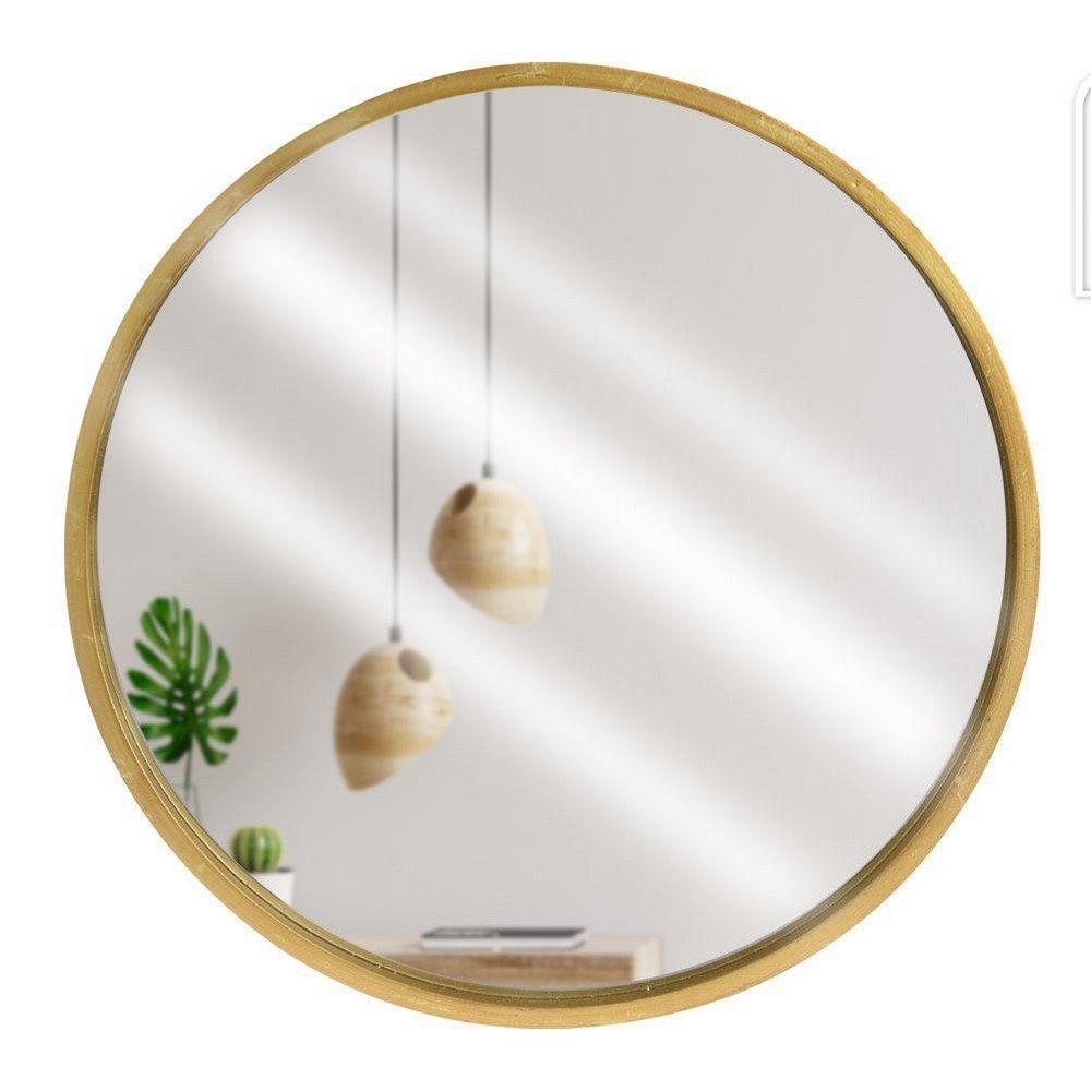Koopman Round Wall Mirror  30Cm Gold Wood
