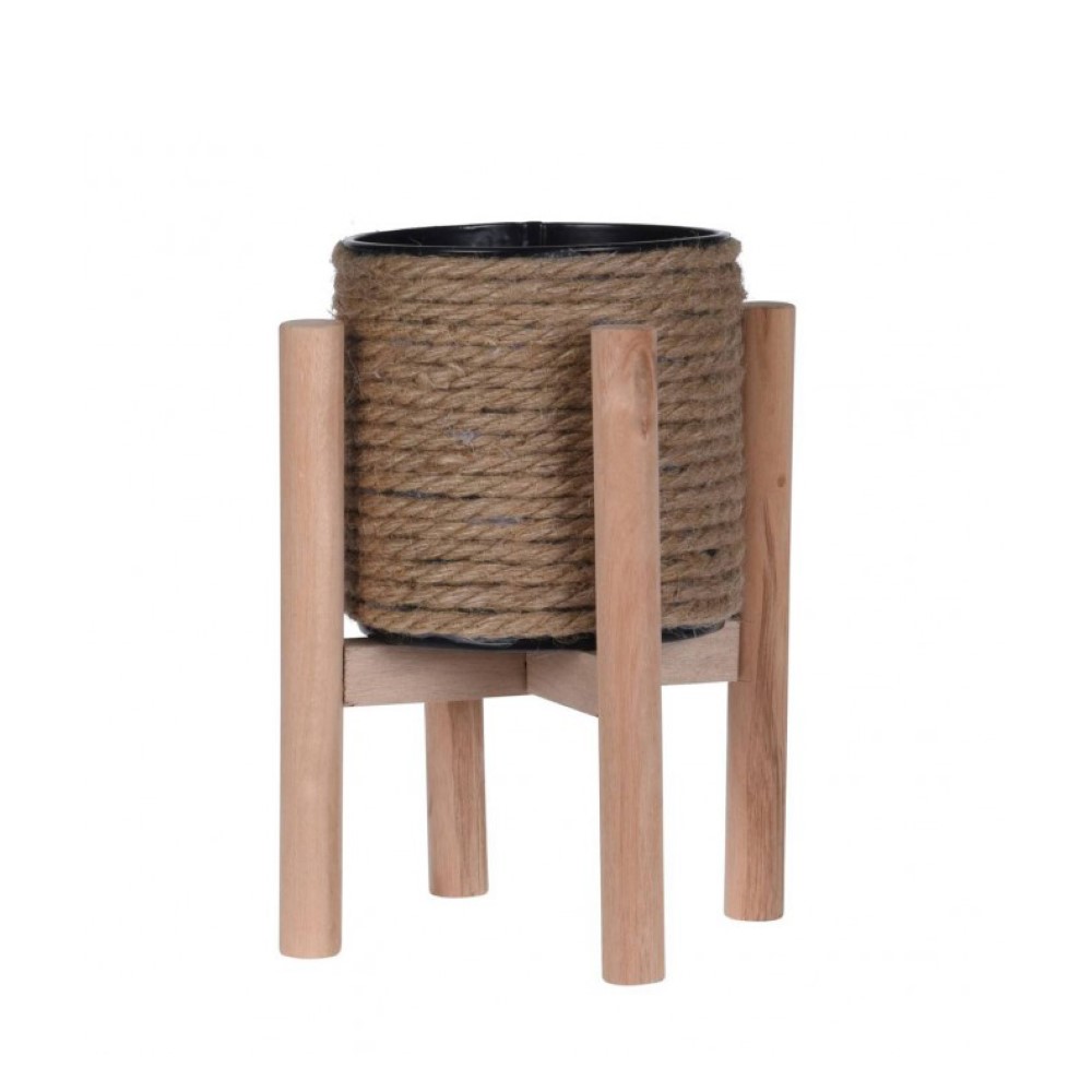 Koopman Flower Pot Jute On Legs 23Cm