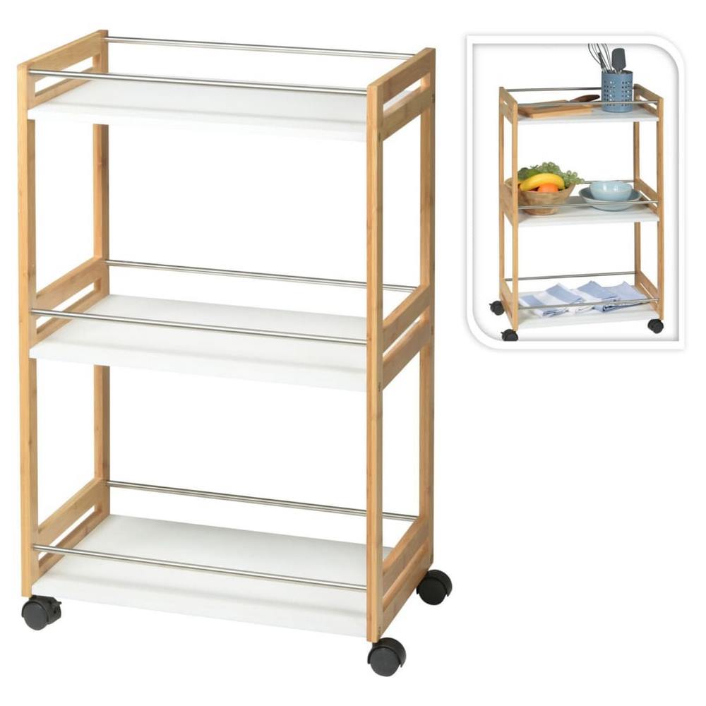Koopman Kıtchen Trolley Wıth 3 Shelves Bamboo
