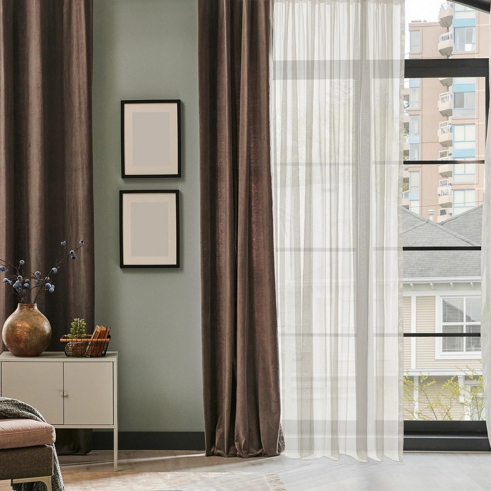 Premier Home Orion Tulle Curtain Gray 300*270Cm