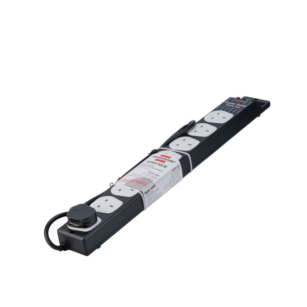 Brennenstuhl Extension Lead 8 Way With Safety Fuse Button 2,5M Black/Grey