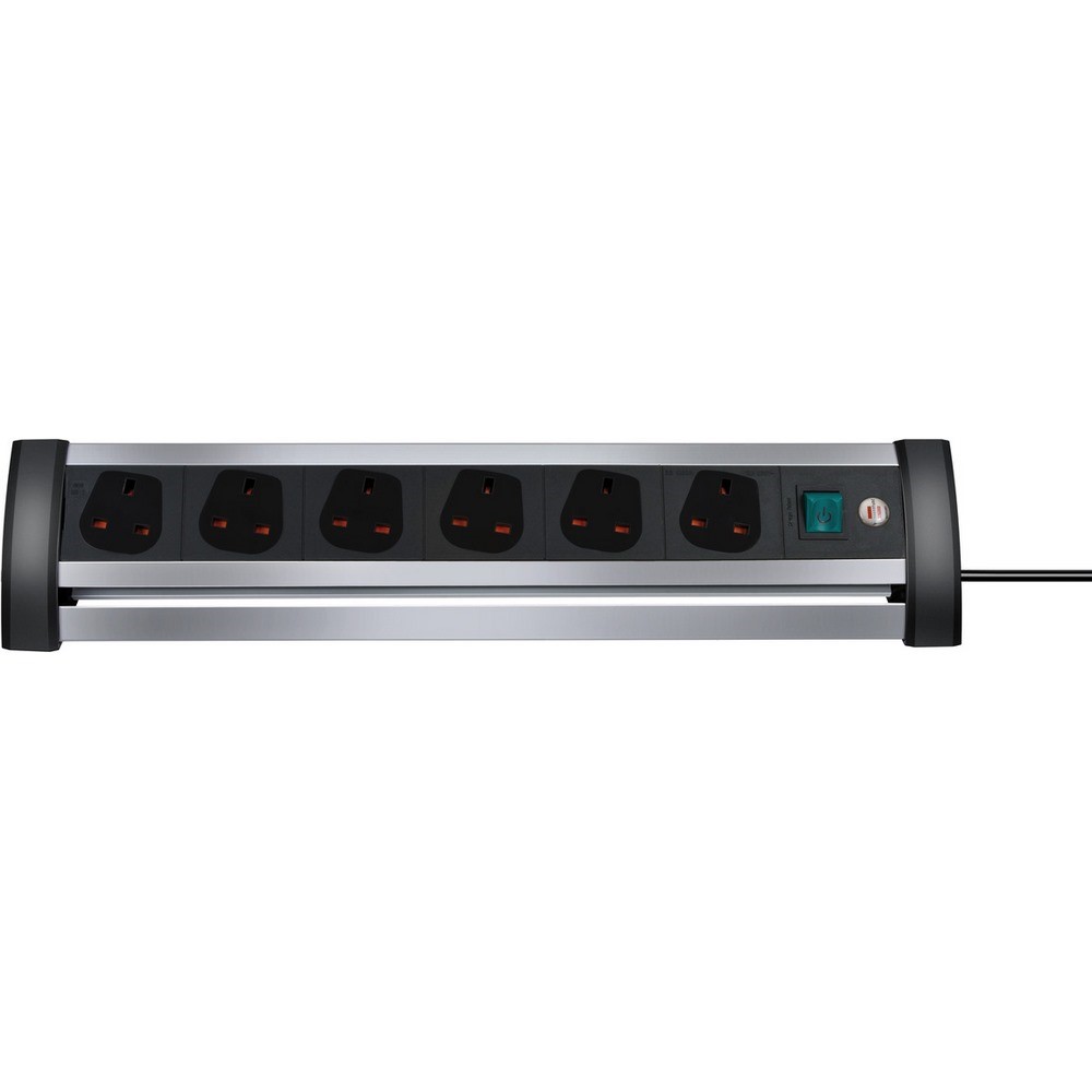 Brennenstuhl Alu-Office Extension Lead For Desk 6 Way 3M