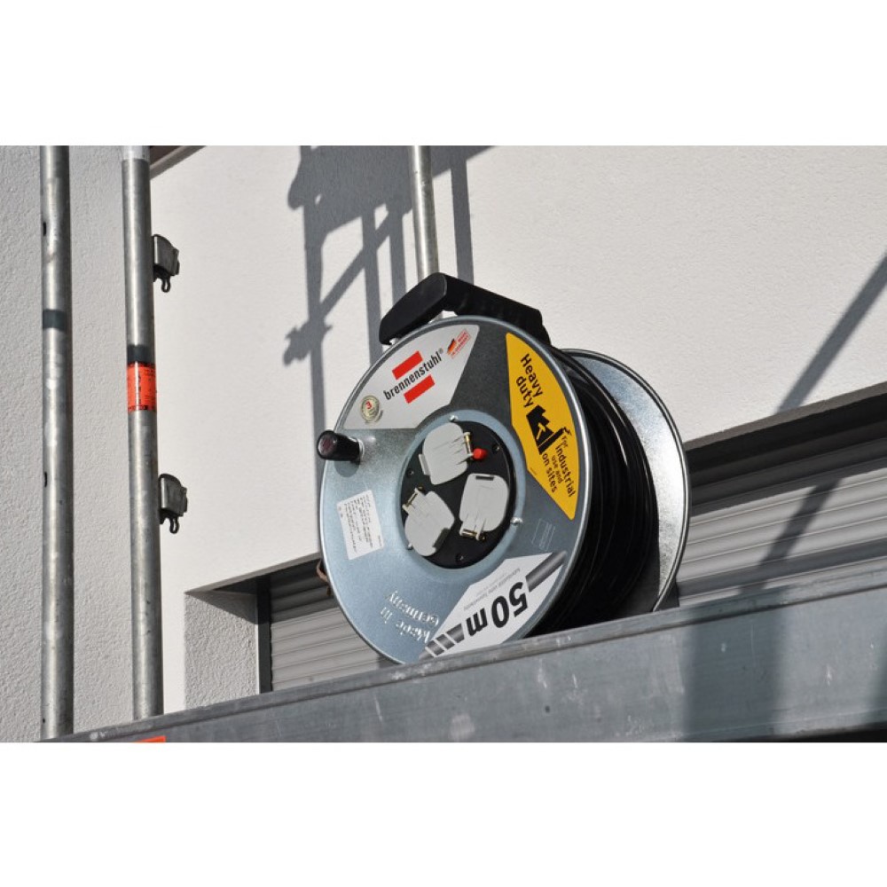 Brennenstuhl Cable Reel Rust-Proof 3 Way Socket 50M Cable