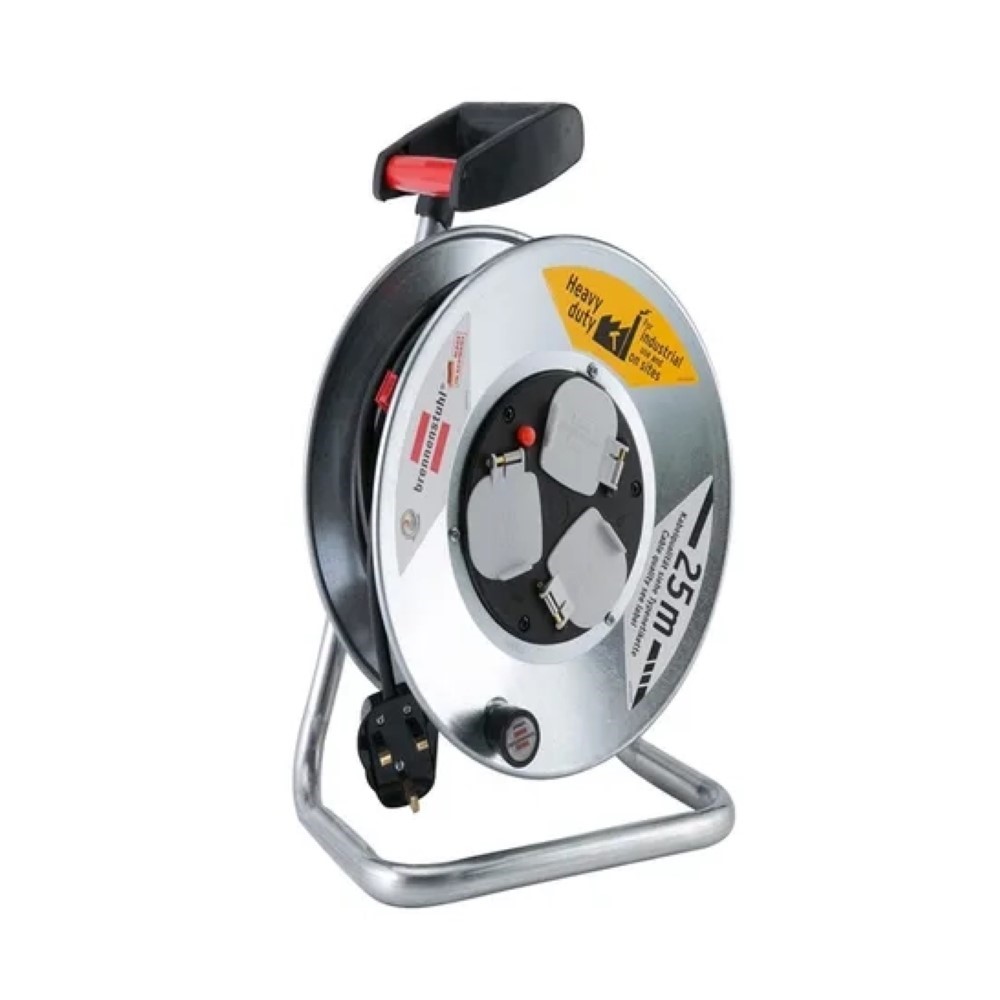 Brennenstuhl Multi-Line Cable Reel 3 Way Socket 25M Cable Steel