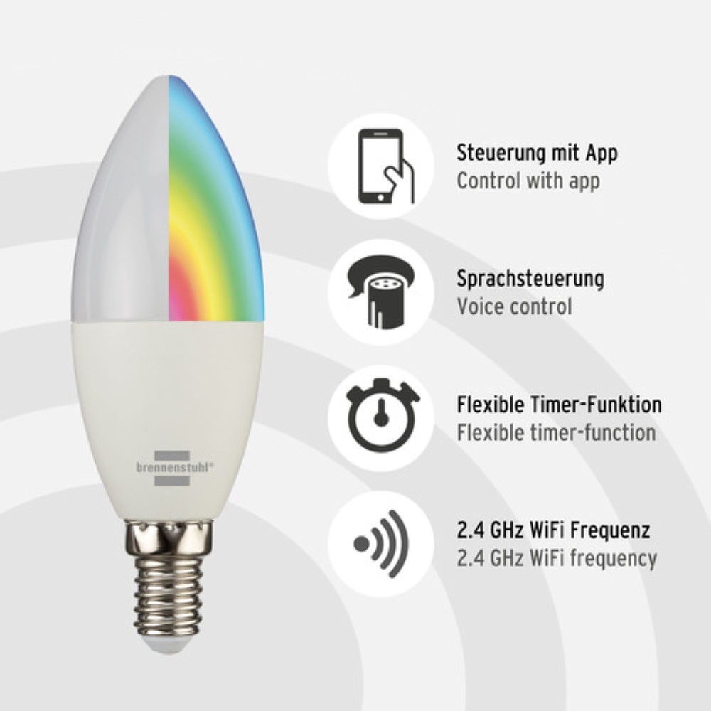 Brennenstuhl Smart Wifi Led Light Bulb E14