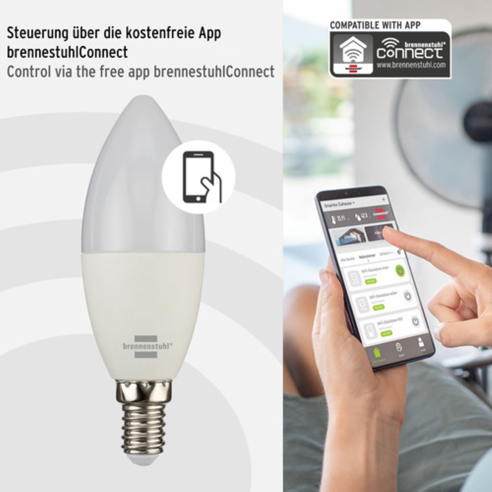 Brennenstuhl Smart Wifi Led Light Bulb E14