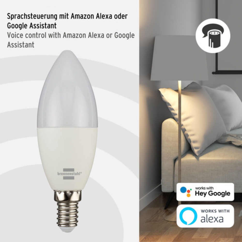 Brennenstuhl Smart Wifi Led Light Bulb E14