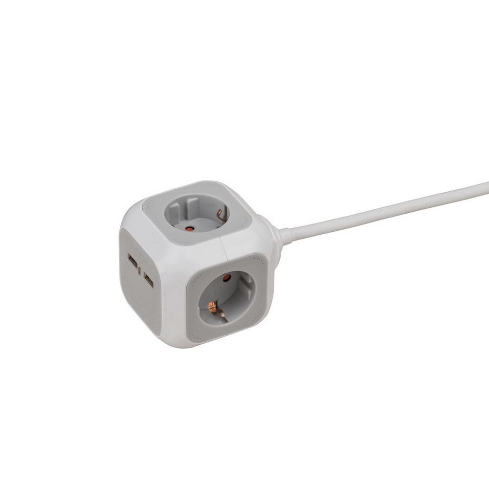 Brennenstuhl Alea Power Usb Charger Socket Cube 4 Way + 2 Usb 1.4M