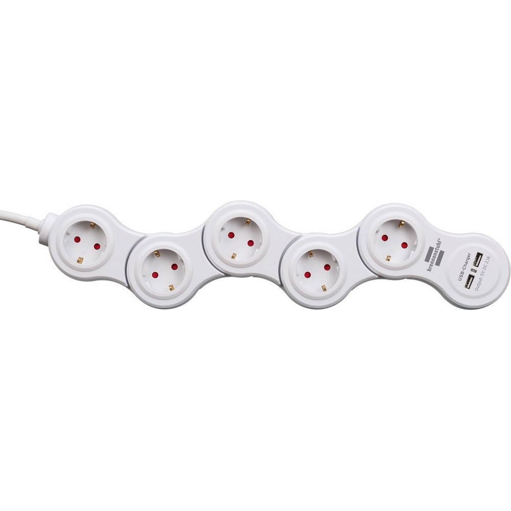 Brennenstuhl Mobile Power Strip 5 Way + 2 Usb 1.4M