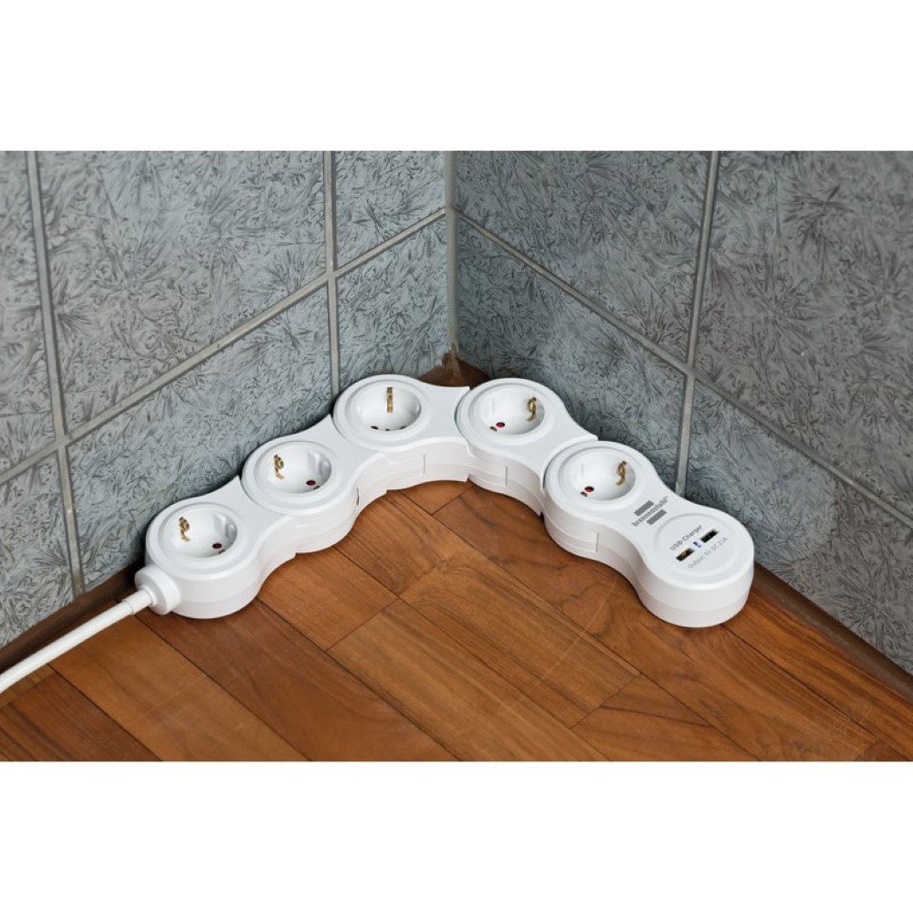 Brennenstuhl Mobile Power Strip 5 Way + 2 Usb 1.4M