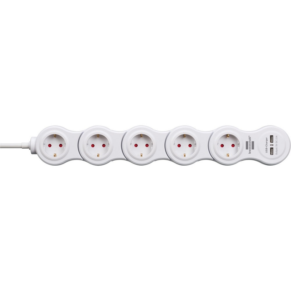 Brennenstuhl Mobile Power Strip 5 Way + 2 Usb 1.4M