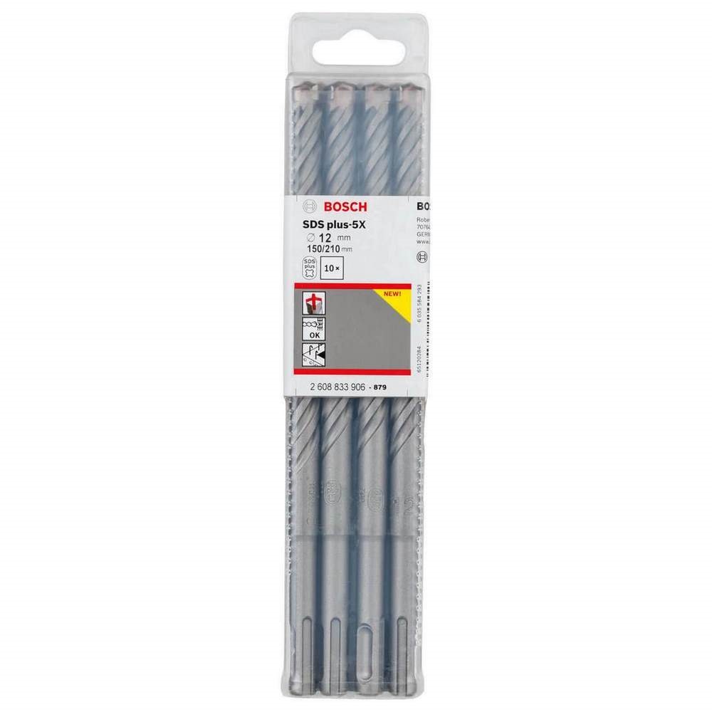 BOSCH Bosch Sds-Plus-5X Hammer Drill Bit 12*210 Mm 10 Pcs